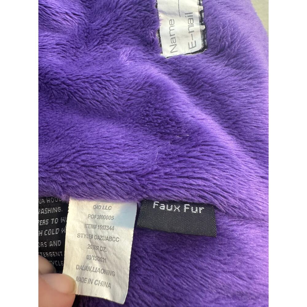 Snozu Kids Puffer Jacket 4T – Purple Teal Ombre Faux-Fur Lined Hooded Coat - Picture 3 of 9